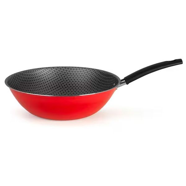 Frigideira Wok Multiflon Essencial Oriental com Revestimento Antiaderente Ultra 7 Vermelha 28 cm Vermelho