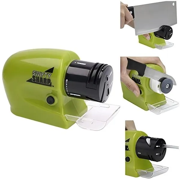 Afiador Elétrico de Facas Tesouras e Ferramentas Swifty Sharp sem Fio Verde Yeet Afiador Elétrico Swifty Sharp para Facas Tesouras e Ferramentas sem Fio Verde Yeet