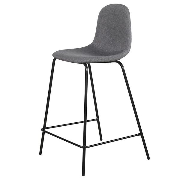 Banco Alto Decorativo Estofado Alegra Cinza Overseas
