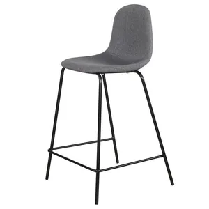 Banco Alto Decorativo Estofado Alegra Cinza Overseas