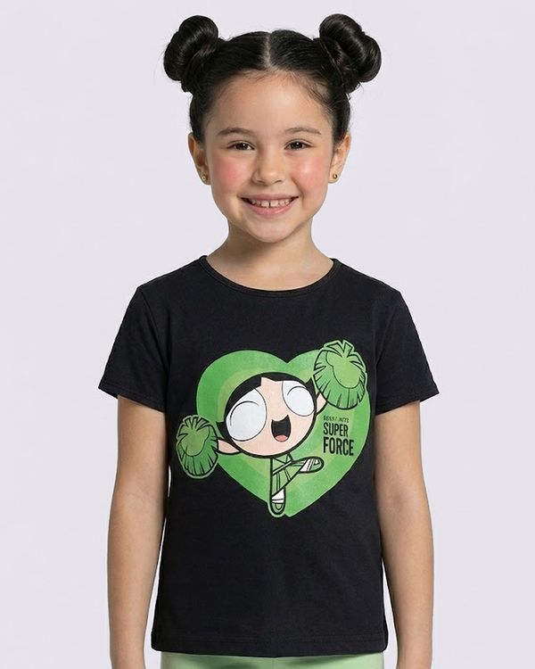 Camiseta Infantil Algodão Estampa Docinho Preto 10