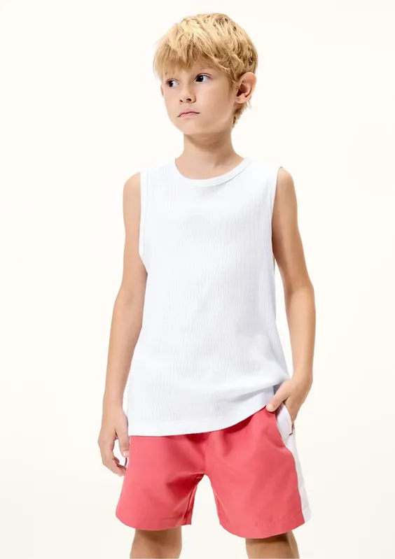 Regata Infantil Menino Básica Canelada - Branco 012