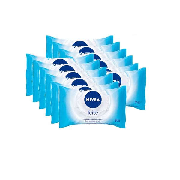 Kit Sabonete Hidratante Nivea Proteína Do Leite 85g - 12 Unidades