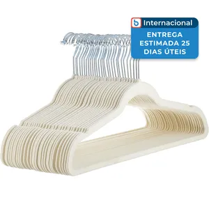 Cabides Amazon Basics Antiderrapantes Com 30 Unidades Marfim E Bege A-MBI