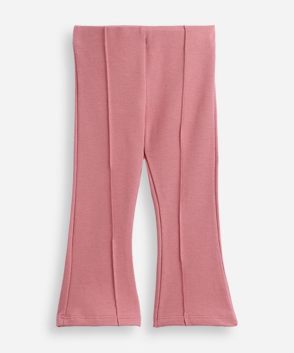 calça flare infantil nervura algodão rosa 3