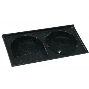 Tanque De Mármore Sintético Duplo N°1 100x52cm Preto - 507408 - A.j. Rorato
