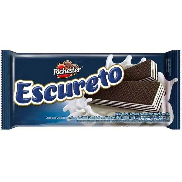 Biscoito Escureto Wafer Baunilha 80g