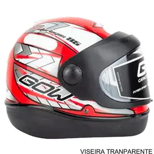 Capacete GOW Interlagos Vermelho E Prata 60 (MP)