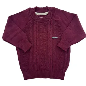Blusa de Tricô Lucca Texturizada Com Manga Raglan Bordo 8