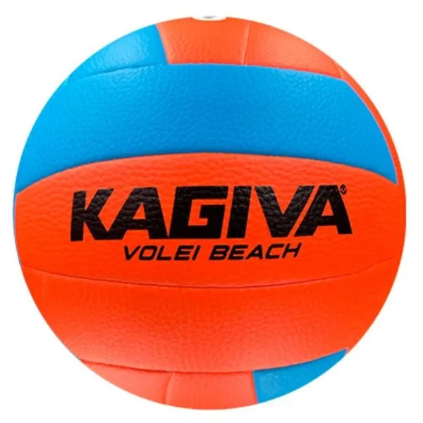 Bola de Volei de Praia Beach Ultra Power Jogo em Areia Toque Suave Laranja e Azul Kagiva Bola de Volei de Praia Beach Ultra Power Uso em Quadra de Areia Laranja e Azul Kagiva