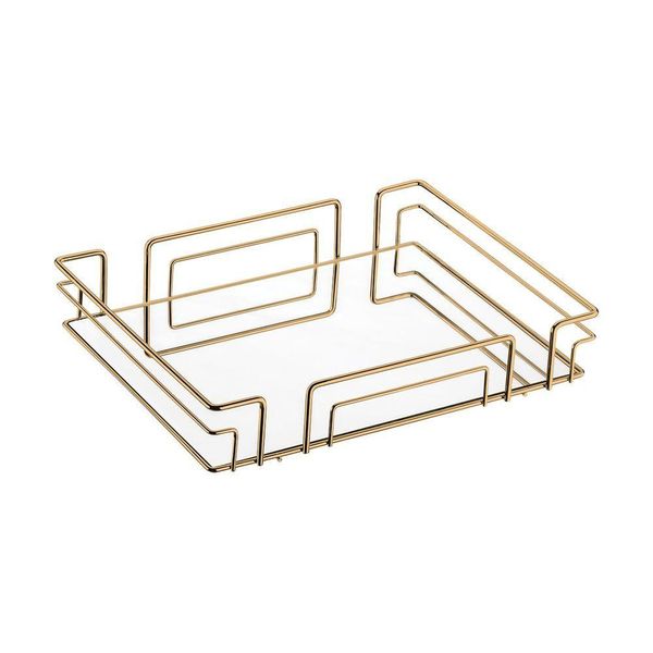 Bandeja Multiuso Hara Luiza Retangular 41,5 X 31,5 Cm Cor:dourado