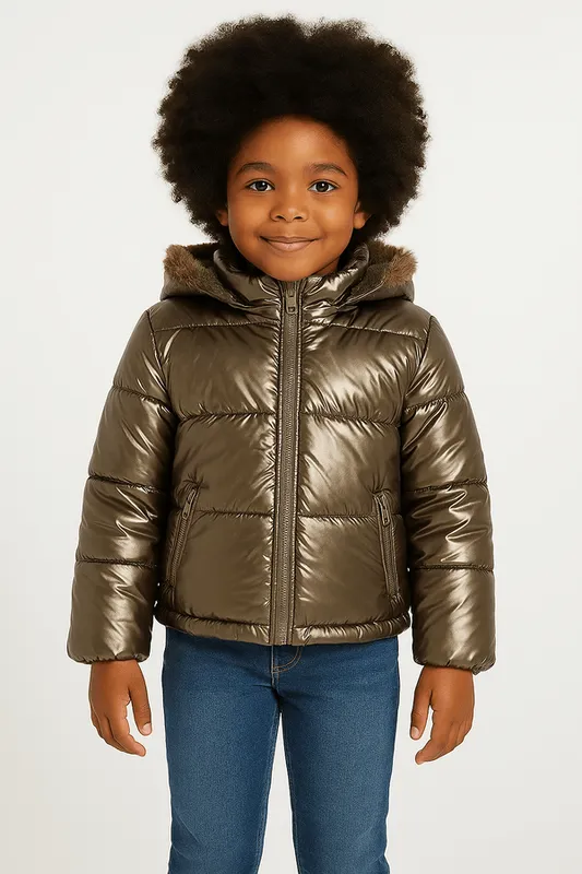 Casaco Metalizada Infantil Para Menina- DOURADO 10