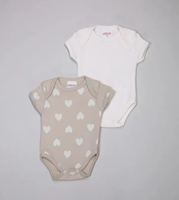 Kit Body Coração com 2 Unidades - 6009389 De 0 a 12 meses Bege - M