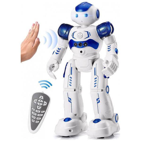 Brinquedo Robô Educativo Inteligente Eletrônico e Recarregável para Crianças 3 Anos ou Mais, KINGSDRAGON, Branco 110v