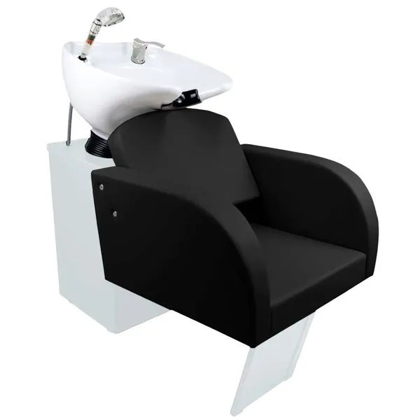 Lavatório Para Salão De Beleza Kixiki Capri Cuba De Porcelana Com Apoio Preto (MP)