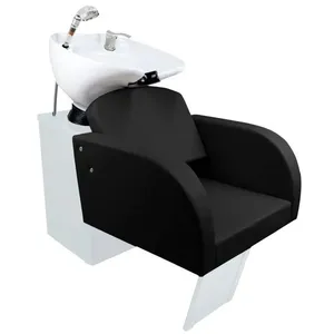 Lavatório Para Salão De Beleza Kixiki Capri Cuba De Porcelana Com Apoio Preto (MP)