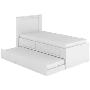 Cama de Solteiro com Auxiliar, MDP/MDF, 2 Gavetas - Maia Branco