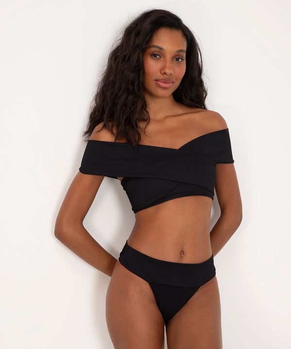 biquíni calcinha tanga com pala proteção uv al mare collezione preto PP