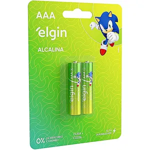 Pilha Alcalina Elgin AAA - Blister com 2 Pilhas
