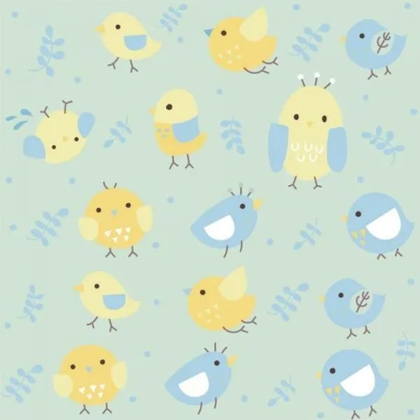 Papel de Parede Infantil Passarinhos Rolo 300x60cm Azul para Quarto de Criança Casa H Papel de Parede Infantil Passarinhos Azul Rolo 300x60cm Casa H