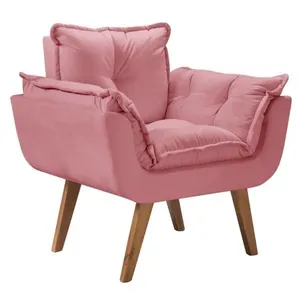 Poltrona Opala Base Palito Tecido Rosa
