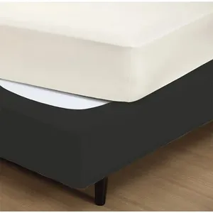 Saia para Cama Box King Size Vivaldi Fit Box em Malha Preto