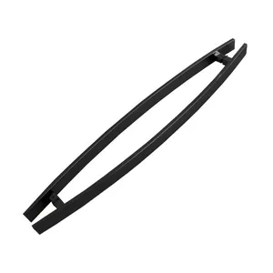 Puxador Curvo Inox Escovado Geris Puxador Curvo Inox 70cm Inox Preto