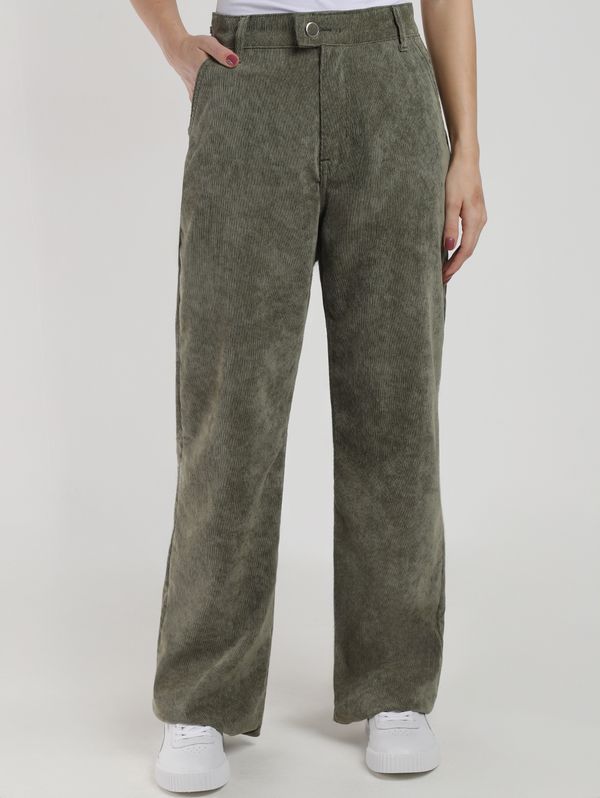 Calça Veludo Wide Leg Feminina VERDE 42