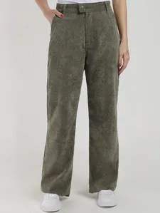 Calça Veludo Wide Leg Feminina VERDE 42