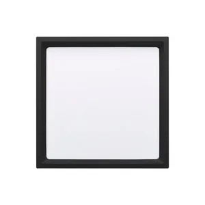 Painel De Led Stella Quadrado Deep De Sobrepor Recuado 22w Bivolt Preto 4000k Luz Neutra