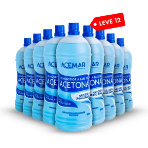 Kit Removedor de Esmalte Acemar à Base de Acetona 500ml 12 unidades