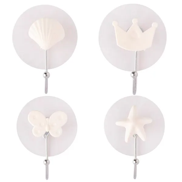 Kit Gancho Decorativo Coelho Ferro E Plástico 2 Peças 8x8x3,3cm Ref.LM1881 honeyhome