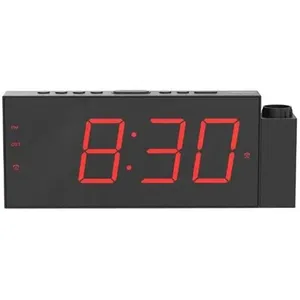 Despertador Digital Mesqool com Projeção 180° LED Preto/Vermelho A-MBI