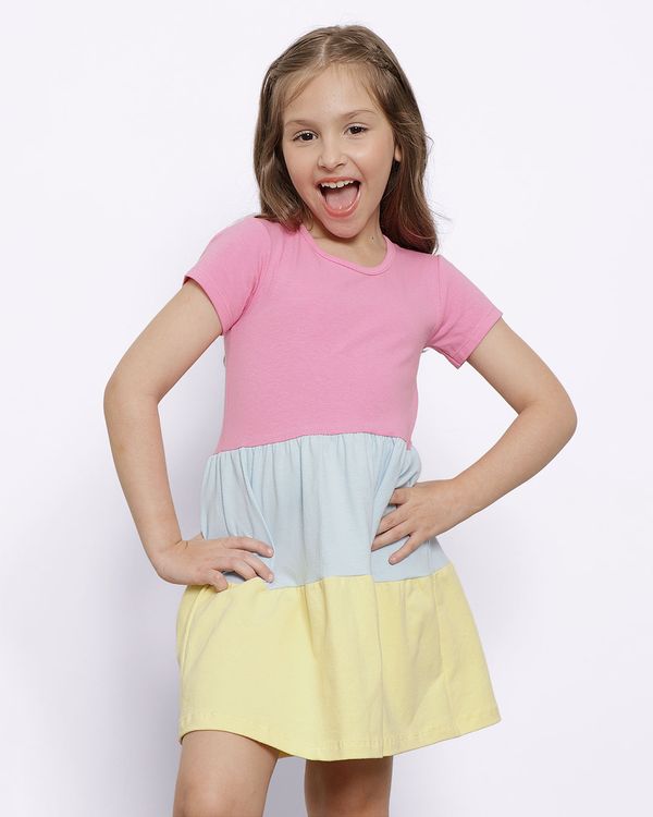 Vestido Infantil Manga Curta Três Marias Rosa 10