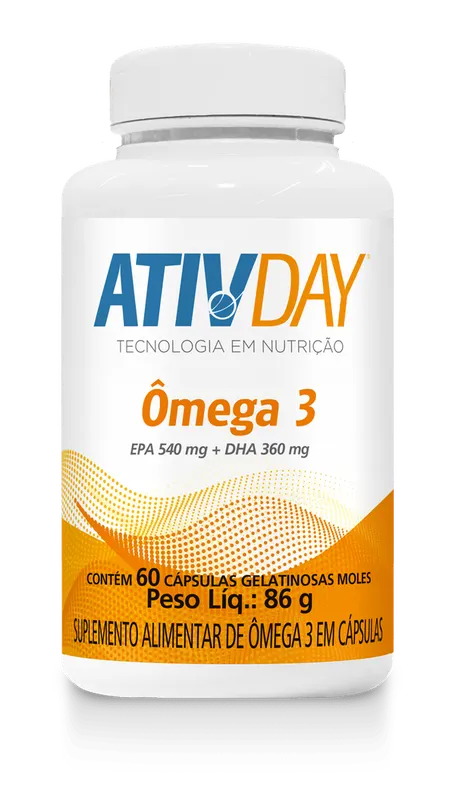 Suplemento Alimentar Ativday Ômega 3 60 Cápsulas