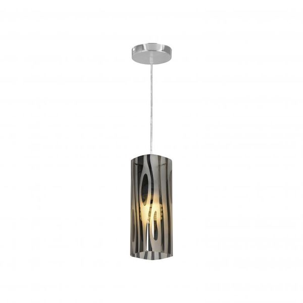 Pendente Mirage Zebra Cromado 01 Luz E27 LLumm Bronzearte