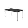 Mesa de Jantar Tubular Aço Nobre Retangular Cromada Preto