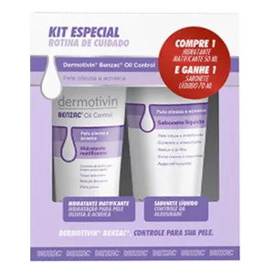 Kit Hidratante Facial Dermotivin Benzac Matificante 50ml + Sabonete Líquido 70ml