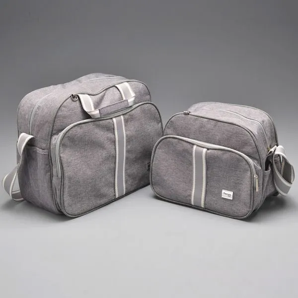 Kit Bolsa Com Trocador Iza - 3027C Cinza Cinza