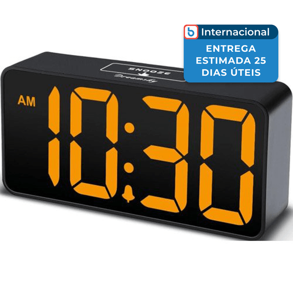Despertador Digital Pequeno Dreamsky Preto/Laranja A-MBI