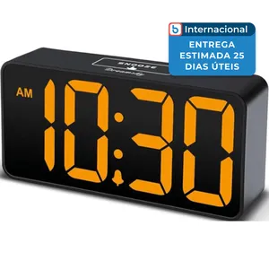 Despertador Digital Pequeno Dreamsky Preto/Laranja A-MBI