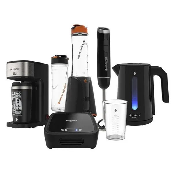 Kit de Eletroportáteis para Cozinha Completa 5 Peças 220V Sanduicheira SAN400 Blender BLD701 Mixer MIX370 Chaleira Kit Cadence Cozinha Completa Ideal 220V