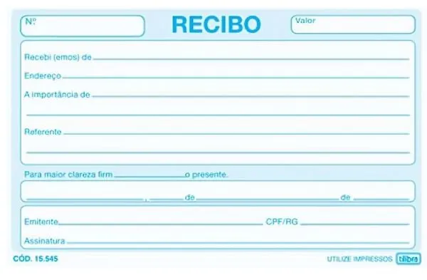 Bloco Recibo Comercial Sem Cópia 50 Folhas Pequeno