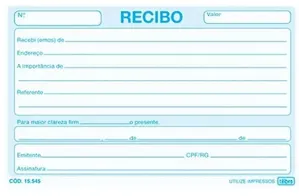 Bloco Recibo Comercial Sem Cópia 50 Folhas Pequeno