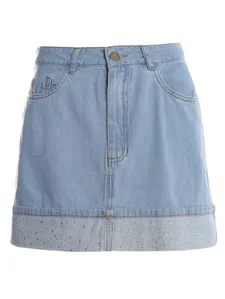 Saia Mini Jeans Feminino AZUL 38