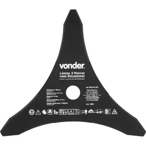 Lâmina de 3 pontas para roçadeiras, 300 mm x 25,4 mm - VONDER
