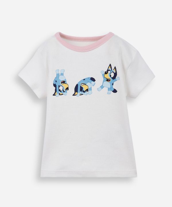 blusa infantil de ribana bluey algodão off white 3