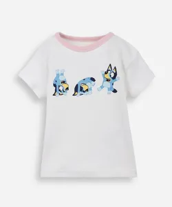 blusa infantil de ribana bluey algodão off white 4