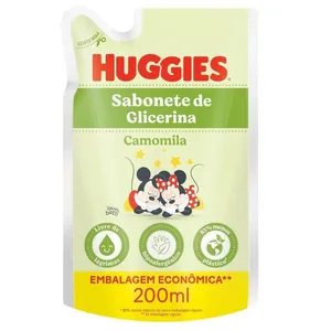 Kit com 2 Unidades de Sabonete Líquido Glicerina Huggies Camomila Refil 200ml