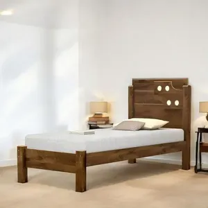 Cama Solteiro Luiza Malbec Com Colchão
